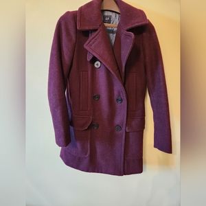 GAP Wool-blend double-breasted pea coat, wine color